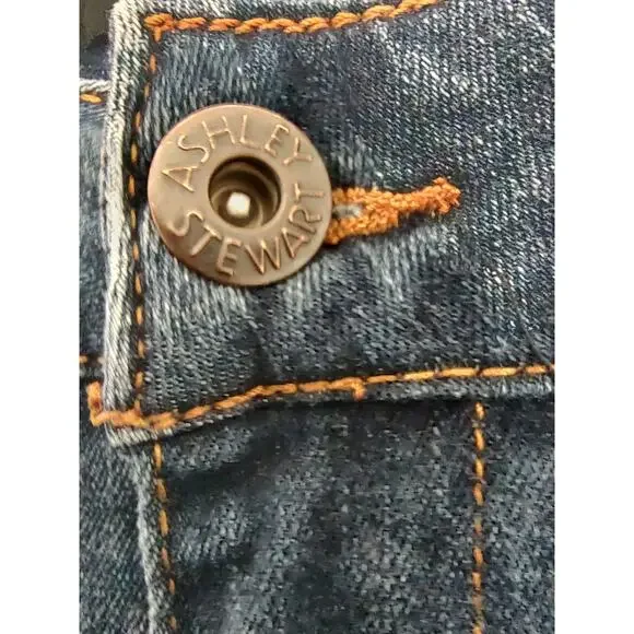 Ashley Stewart, Womens Jeans, Blue, Size 14, Stretchy, Tappered Leg, Distressed - Picture 7 of 13